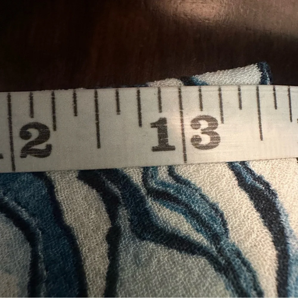 Essentiel Antwerp Kebarbra Relax Fit Blue & White Design Ankle Pants sz 36 EU
